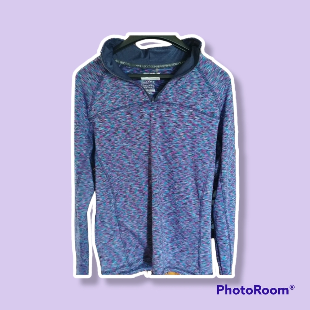 Purple Mid Zip Up Sweater